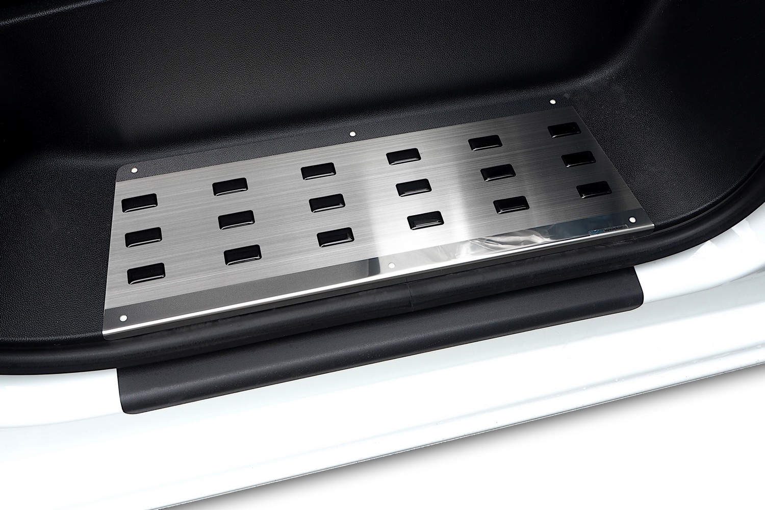 Inner door sill plates suitable for Volkswagen Transporter T7 2024-present stainless steel brushed - front doors