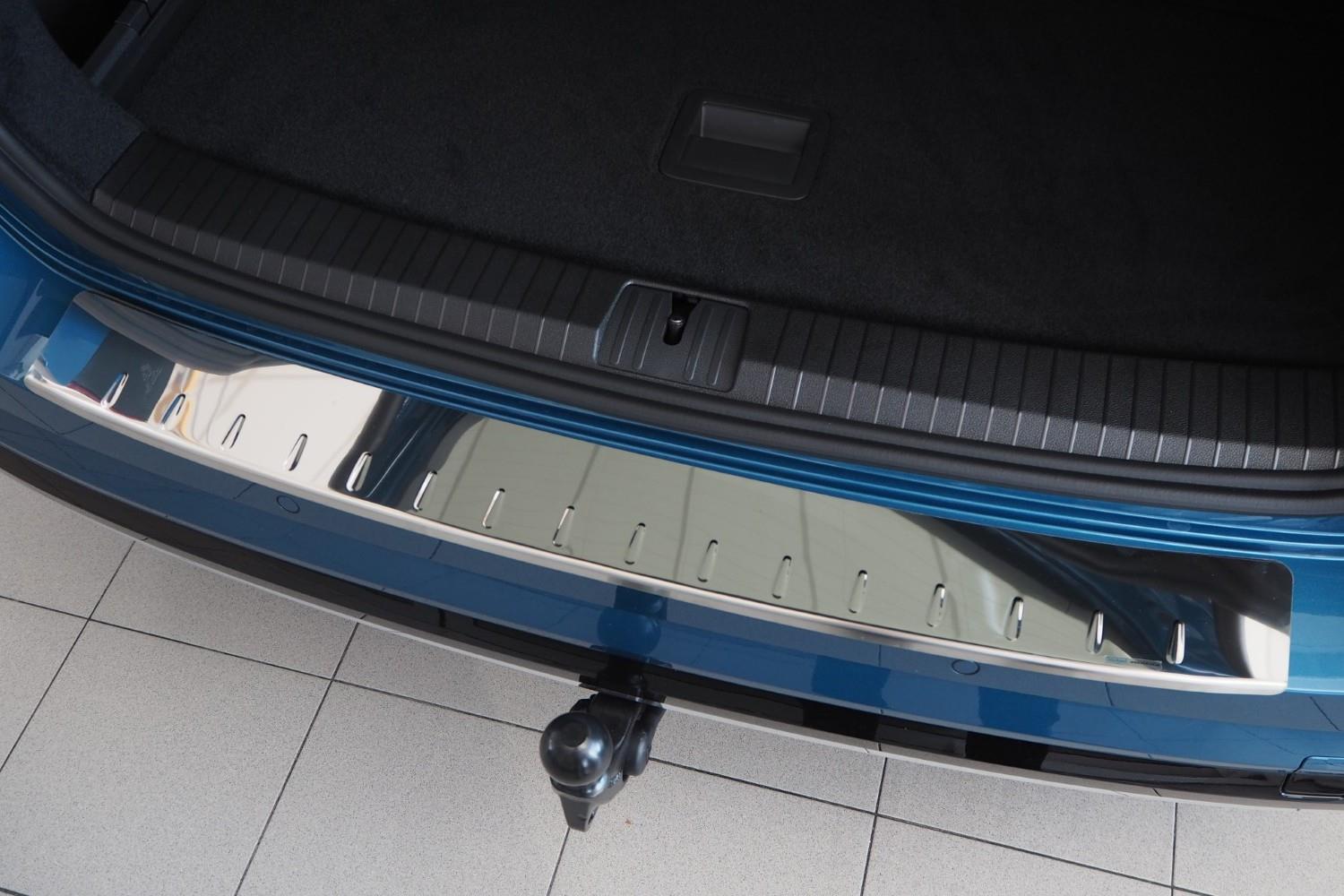 Protection de seuil de coffre convient à Volkswagen Touran (5T) 2015-présent acier inox brillant