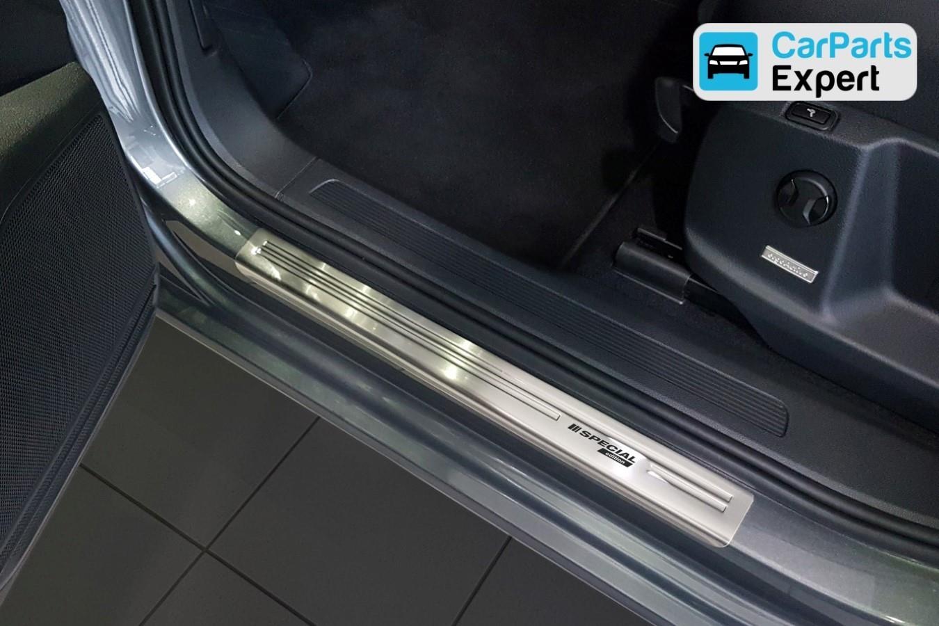 Seuils de portes convient à Volkswagen Touran (5T) 2015-présent acier inox brossé 4 pièces