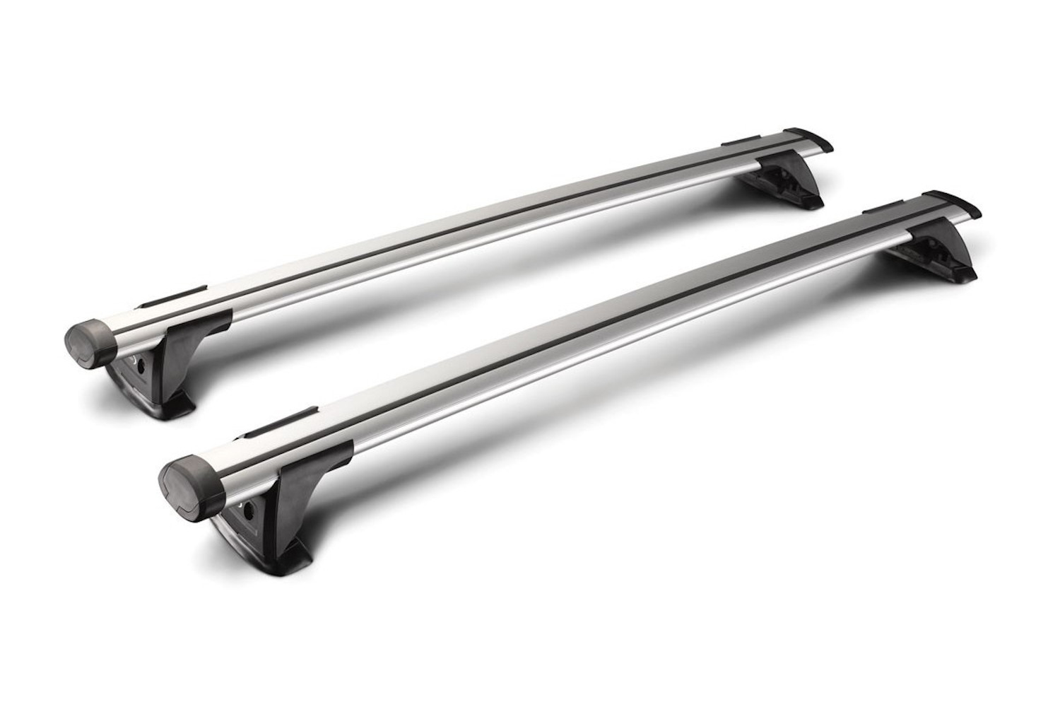 Barres de toit Audi A4 (B7) 2004-2008 4 portes tricorps Yakima Aero ThruBar argent